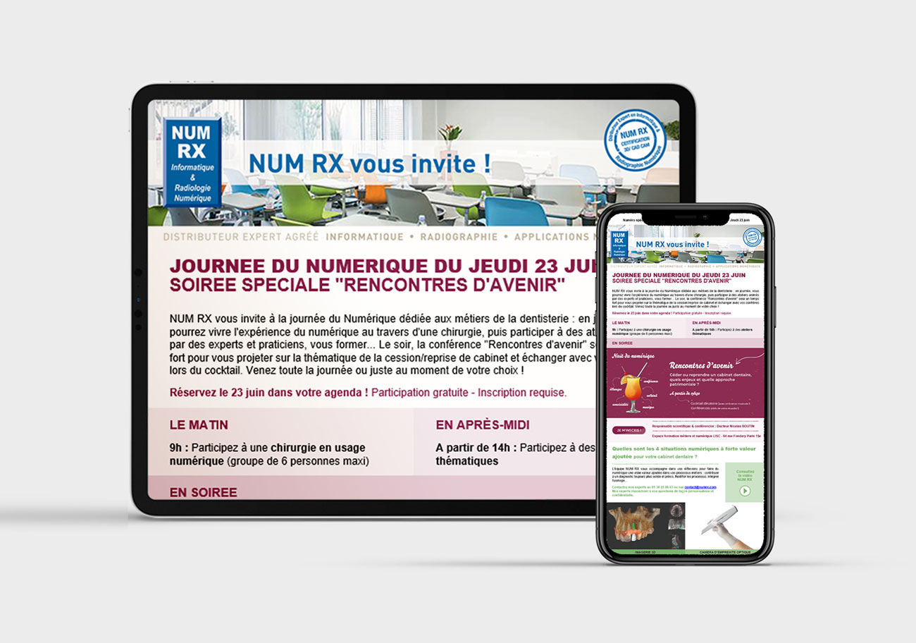 Mockup Tablette/Mobile Newsletters NUMRX ©MarkediA